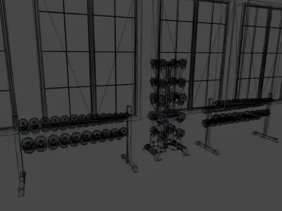 Dumbbell rack 3D model
