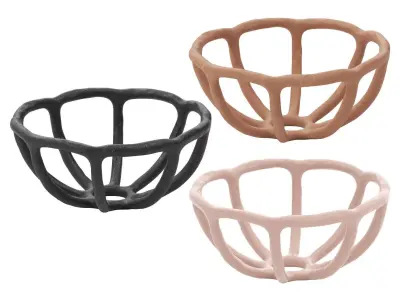 Nested clay bowl 3D model