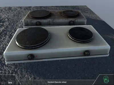 Hot plate Low-poly 3D model