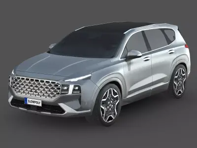 Hyundai Santa Fe 2021 Low-poly 3D model