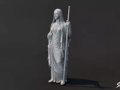 Hestia Statue Low-poly 3D model