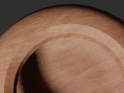 Bowl in scratch wood material  Low-poly 3D model