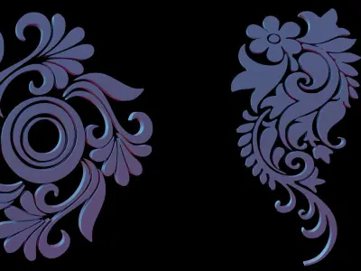 Ornaments Motif Base Mesh Vol 1 Low-poly 3D model