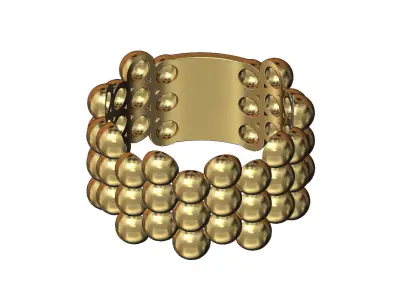 Large caviar bubble statement ring 3D print model