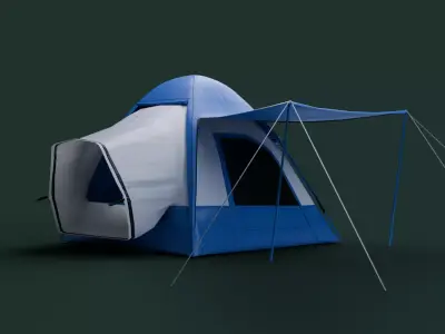 Car Tent Low-poly 3D model