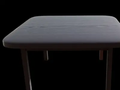 Brown Coloured Wooden Table Low-poly 3D model