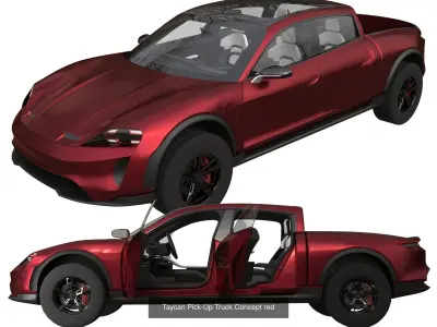 Taycan Pick-Up Truck Concept 3D Model Pack