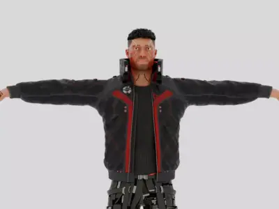 Sci-Fi Rigged male character Low-poly 3D model