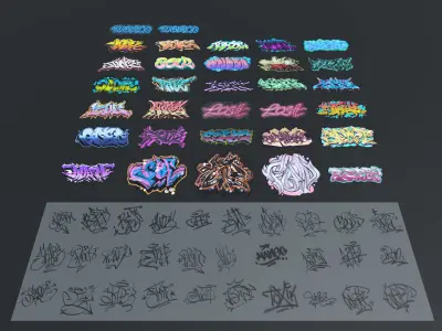 Graffiti Pack Decals 5 in 1 Texture
