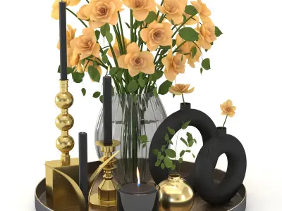 decorative set 01 3D model 2