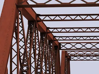 Steel truss bridge Low-poly 3D model