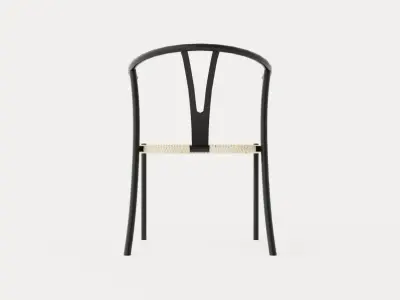 Elysia Dining Chair Steel Nature Spring Black Low-poly 3D model
