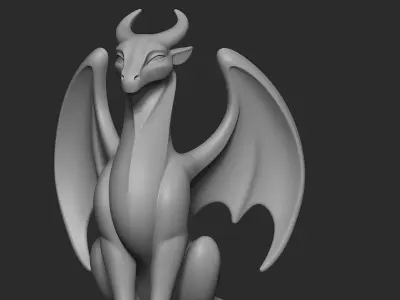 Mystical Dragon minimalist sculpture 3D print model