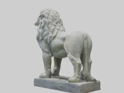 Stone lion statue Model Low-poly 3D model