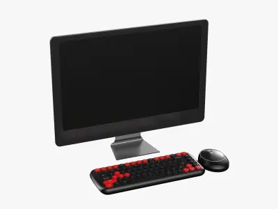 Wireless Pc Set Monitor Keyboard Mouse Gamer Version 3D model