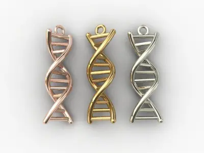 DNA 3dprint gold pendant 3D print model