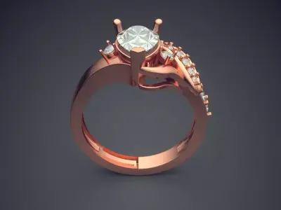 Luxury Ring With Plenty Of Diamonds CAD 5223 3D print model