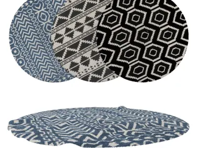 Round Rug Set 135 3D model