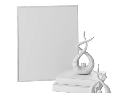 The decorative set Light Luxury Big Gold White 3D model