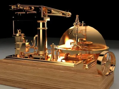 Chinese steam engine 3D model