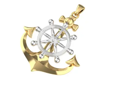 Anchor Gold Pendant 3D print model