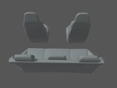 Car Seat 06 Low-poly 3D model