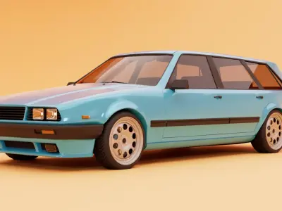 80s estate car 3D model