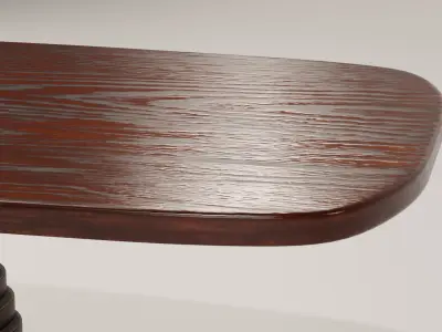 Wooden table with spiral base - stylized furniture model 3D model