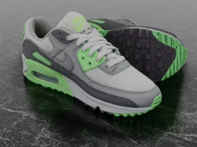 NIKE AIR MAX 3D SHOES - GREEN Low-poly 3D model