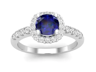 AV 580 Diamond Ladies Bridal Halo Engagement Ring 3D print model