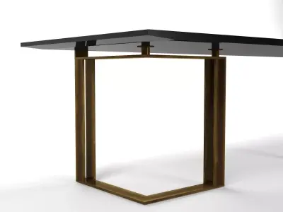 BlackandGold dining table with brass legs 3D model