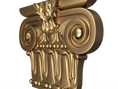 Collection of Capitals 02 Low-poly 3D model