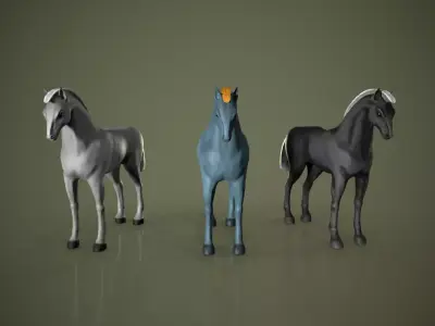 Horse Low-poly 3D model 13