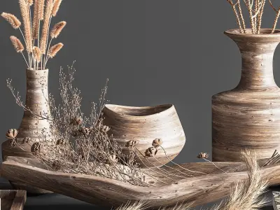 decorative set 11  Wooden decoration  3D model