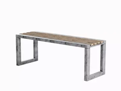 Outdoor Bench V 03 Set Low-poly 3D model