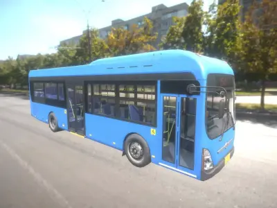 Low floor bus Low-poly 3D model