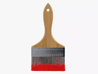 Wide painting brush 01 3D model