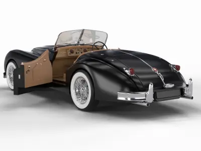 Jaguar XK140 1954 HQ interior 3D model