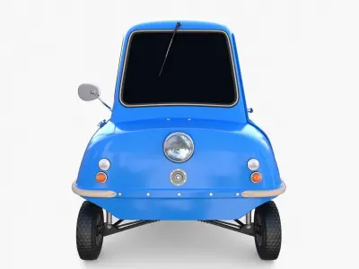 Peel P50 Blue with chassis 3D model
