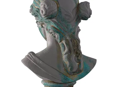 Ancient Old Greek Sculpture - Blindfolded Bust 3D Model Low-poly 3D model