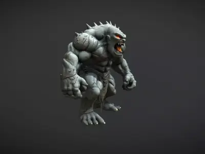 Ogre Giant Warrior Monster Game Ready Low-poly 3D model