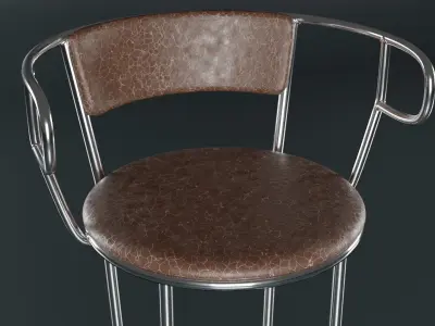 Kitchen stool Low-poly 3D model