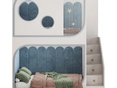 Bunk bed for children 3 3D model