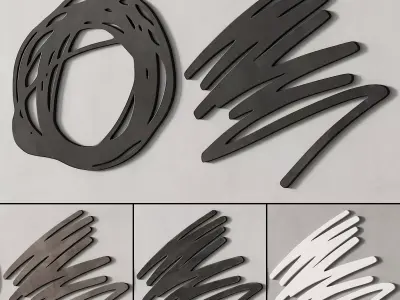 273 decorative wall art 05 wall ink sculptures Bernard Venet P01 3D model