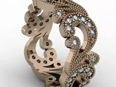 Luxury wedding band 3D print model