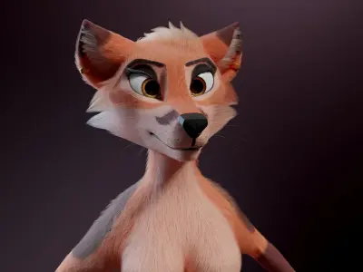 Celeste Anthro Fox 3D model