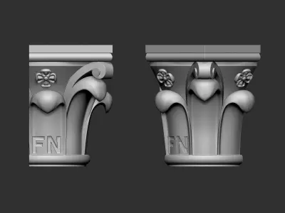 9 Romanic and Gothic capitals 3D model FREE SAMPLE Free 3D model