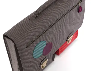 School bag velvet Cartable en velours 3D model