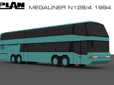 Neoplan bus set 1994-1995 Free low-poly 3D model
