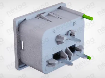 IEC Appliance Outlet J - 4797-5 - Light Pipe Position B and C 3D model